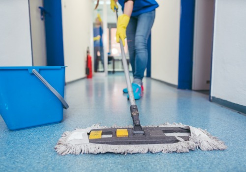  Woman Mopping as Part of Janitorial Services for Pekin IL